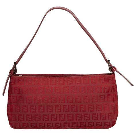 fendi zucchino red tan baguette|fendi handbags.